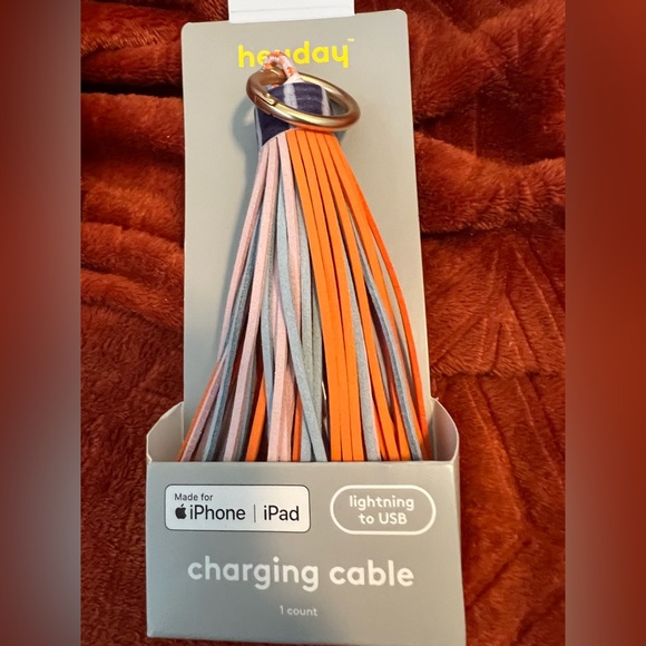 🧡10 for $20🧡 Heyday Tassel Keychain USB cable/ multicolored - Picture 2 of 9